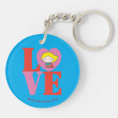 チビ(小さくかわいく書いた感じ)スーパーガールラブ キーホルダー (裏面)