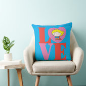 チビ(小さくかわいく書いた感じ)スーパーガールラブ クッション (椅子)