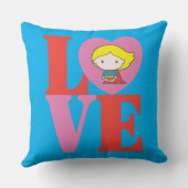 チビ(小さくかわいく書いた感じ)スーパーガールラブ クッション (裏面)