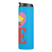 チビ(小さくかわいく書いた感じ)スーパーガールラブ タンブラー (回転右)