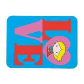 チビ（小さくかわいく書いた感じ）スーパーガールラブ マグネット (横)