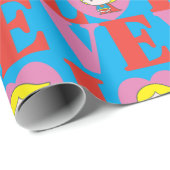 チビ(小さくかわいく書いた感じ)スーパーガールラブ ラッピングペーパー (ロールコーナー)