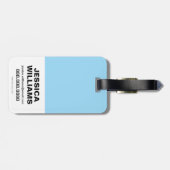 チビ（小さくかわいく書いた感じ）スーパーガール飛んでいるレインボー ラゲッジタグ (裏面横)