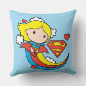 チビ(小さくかわいく書いた感じ)スーパーガー飛んでいるルレインボー クッション (裏面)