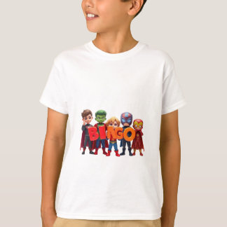チビ(小さくかわいく書いた感じ)スーパーヒーロー魔法「BINGO」 Tシャツ