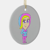 チビ（小さくかわいく書いた感じ） セラミックオーナメント (右)