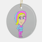 チビ（小さくかわいく書いた感じ） セラミックオーナメント (左)