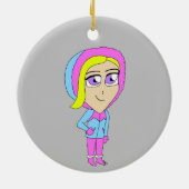 チビ（小さくかわいく書いた感じ） セラミックオーナメント (裏面)