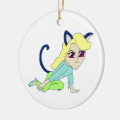 チビ（小さくかわいく書いた感じ） セラミックオーナメント (左)