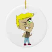 チビ(小さくかわいく書いた感じ) セラミックオーナメント (裏面)