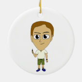 チビ（小さくかわいく書いた感じ） セラミックオーナメント (裏面)