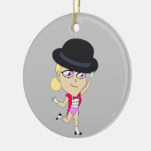 チビ(小さくかわいく書いた感じ) セラミックオーナメント (左)