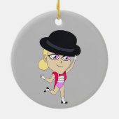 チビ(小さくかわいく書いた感じ) セラミックオーナメント (裏面)