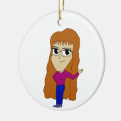 チビ（小さくかわいく書いた感じ） セラミックオーナメント (左)