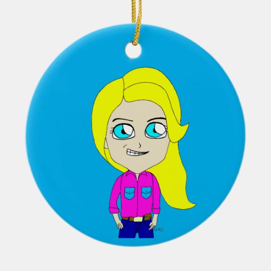 チビ(小さくかわいく書いた感じ) セラミックオーナメント (正面)