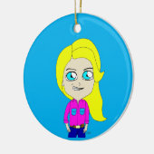 チビ(小さくかわいく書いた感じ) セラミックオーナメント (左)