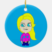 チビ(小さくかわいく書いた感じ) セラミックオーナメント (裏面)