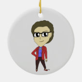 チビ（小さくかわいく書いた感じ） セラミックオーナメント (裏面)