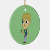 チビ(小さくかわいく書いた感じ) セラミックオーナメント (右)