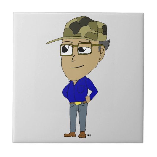 チビ(小さくかわいく書いた感じ)セラミックタイル タイル (正面)