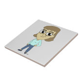 チビ(小さくかわいく書いた感じ)セラミックタイル タイル (側面)