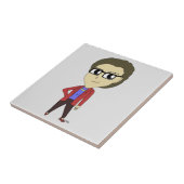 チビ(小さくかわいく書いた感じ)セラミックタイル タイル (側面)
