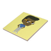 チビ（小さくかわいく書いた感じ）セラミックタイル タイル (側面)