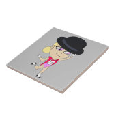 チビ（小さくかわいく書いた感じ）セラミックタイル タイル (側面)