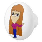 チビ（小さくかわいく書いた感じ） セラミックノブ (右)