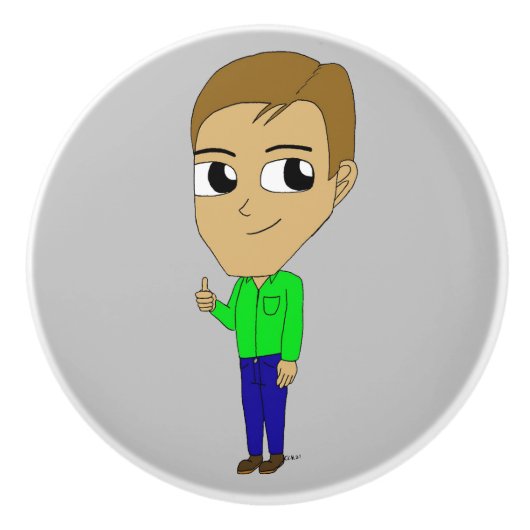 チビ（小さくかわいく書いた感じ） セラミックノブ (正面)