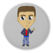 チビ（小さくかわいく書いた感じ） セラミックノブ (正面)