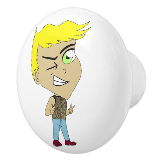 チビ（小さくかわいく書いた感じ） セラミックノブ (右)