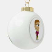 チビ（小さくかわいく書いた感じ） セラミックボールオーナメント (左)