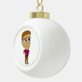 チビ（小さくかわいく書いた感じ） セラミックボールオーナメント (右)