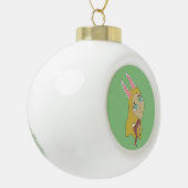 チビ(小さくかわいく書いた感じ) セラミックボールオーナメント (左)