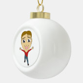 チビ(小さくかわいく書いた感じ) セラミックボールオーナメント (右)