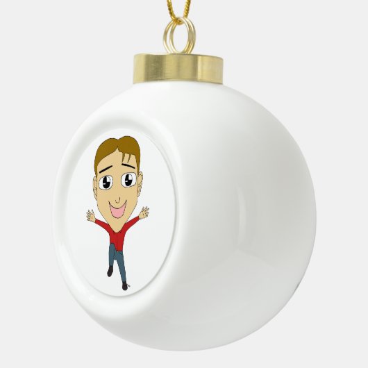 チビ(小さくかわいく書いた感じ) セラミックボールオーナメント (右)