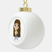 チビ(小さくかわいく書いた感じ) セラミックボールオーナメント (右)