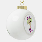 チビ(小さくかわいく書いた感じ) セラミックボールオーナメント (左)