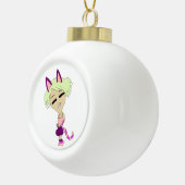 チビ(小さくかわいく書いた感じ) セラミックボールオーナメント (右)