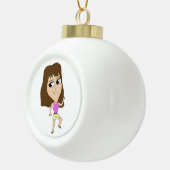 チビ(小さくかわいく書いた感じ) セラミックボールオーナメント (右)