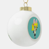 チビ（小さくかわいく書いた感じ） セラミックボールオーナメント (左)