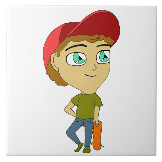 チビ（小さくかわいく書いた感じ） タイル (正面)