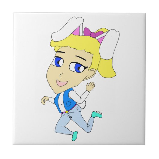 チビ(小さくかわいく書いた感じ) タイル (正面)