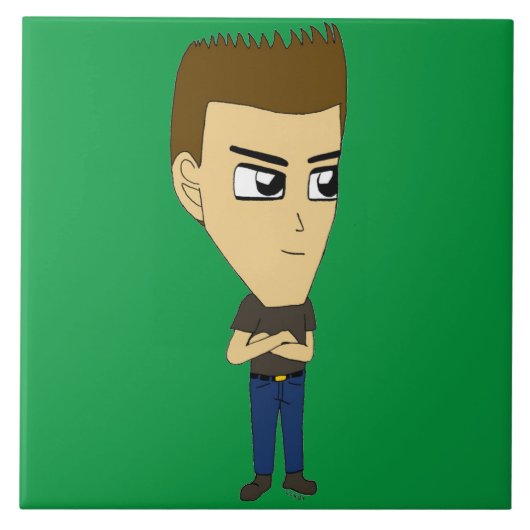 チビ（小さくかわいく書いた感じ） タイル (正面)