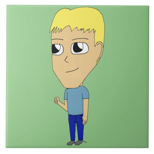 チビ（小さくかわいく書いた感じ） タイル (正面)