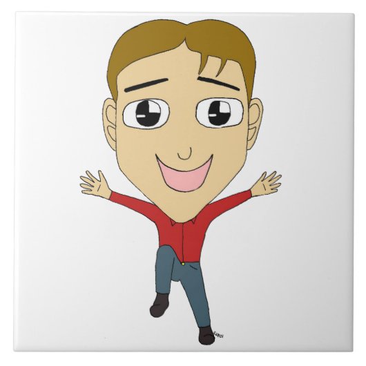 チビ（小さくかわいく書いた感じ） タイル (正面)