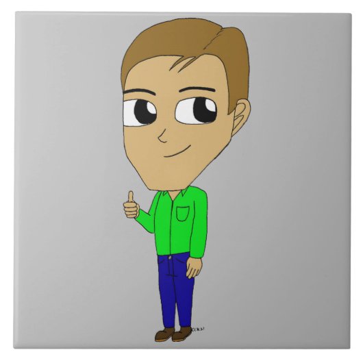 チビ（小さくかわいく書いた感じ） タイル (正面)