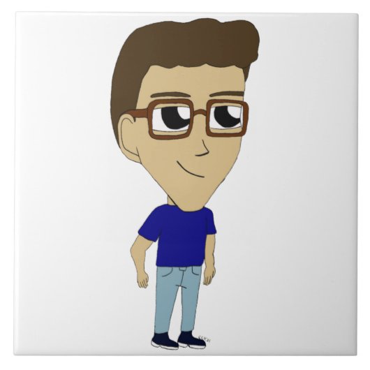 チビ（小さくかわいく書いた感じ） タイル (正面)