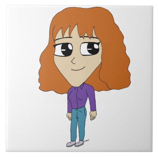 チビ(小さくかわいく書いた感じ) タイル (正面)